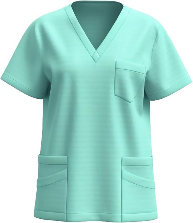 Women Nursing Scrubs Tops Housekeeping Uniform 2026 Women's Scrub Tops Cleaning Clothes for Cleaning Jobs