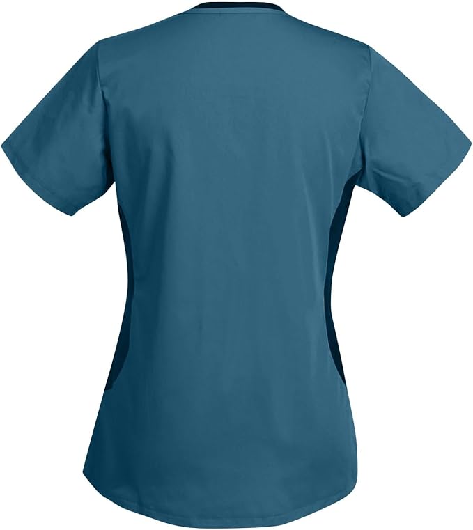 Women's Scrub Top V-Neck Tops, Moisture Wicking and Stretch Breathable Housekeeping Uniforms, Medical Nurse Shirt