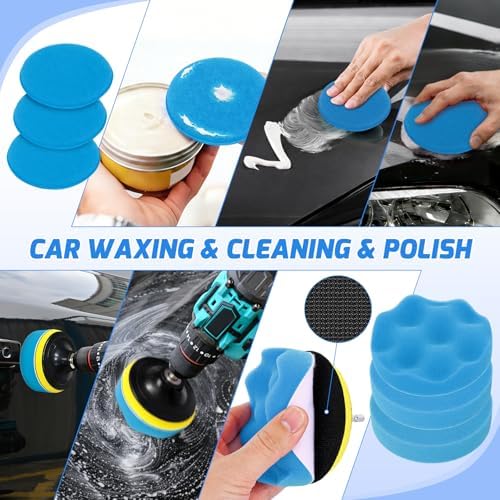Nilight 52PCS Car Detailing Kit for Interior Exterior Car Care, Blue | car wash auto cleaning Tools with storage bag, Deep Clean Polish Car Care Windshield Dashboard Seat Air Vents Wheels Tires