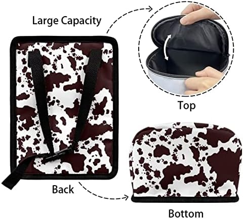 Brown Cow Print Trash Can for Car Portable Garbage Bag with Lid and Zipper Interior Auto Accessories Portable Trash Bin Hanging Backseat Cute Cowhide Multipurpose Multipurpose Trash Bags