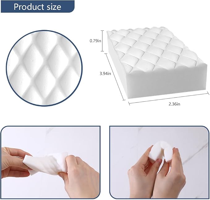 Magic Sponge Eraser,50 Pack Melamine Sponge Bulk,2X Density,Long Lasting | Just add Water,Easy to Use,Cleaning Sponge for Kitchen,Bathroom,Bathtub,Sink,Furniture,Wall Cleaner