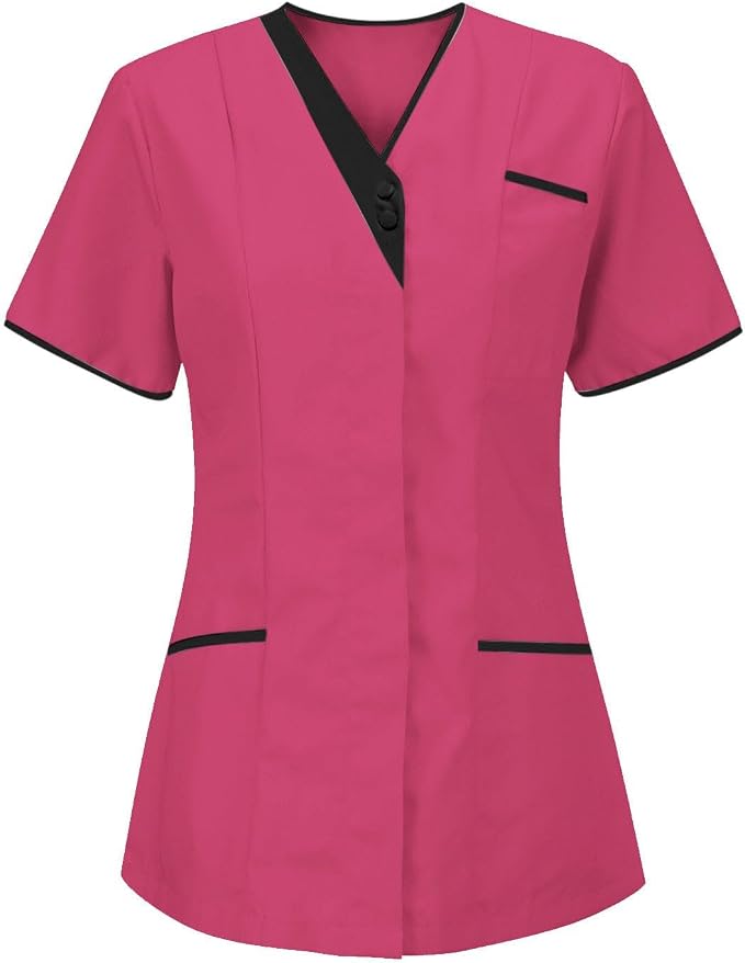 Housekeeping Uniforms - Scrub Tops for Women - Women's Lightweight Stretchy Scrubs for Cleaning Jobs Uniform