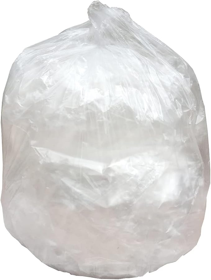 6 Gallon Small Clear Trash Bags, Wastebasket Trash Can Liners, 100 Count | Garbage Bags for Restroom, Home, Office Bins