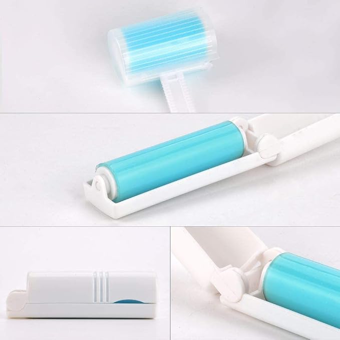 NUOBUT Reusable Sticky Lint Roller 3 Pack, Large & 2 Mini for Pet Hair | Washable Lint Remover for Clothes, Travel and Home, Sticky Surface Removes Dust and Lint, with Protective Cover