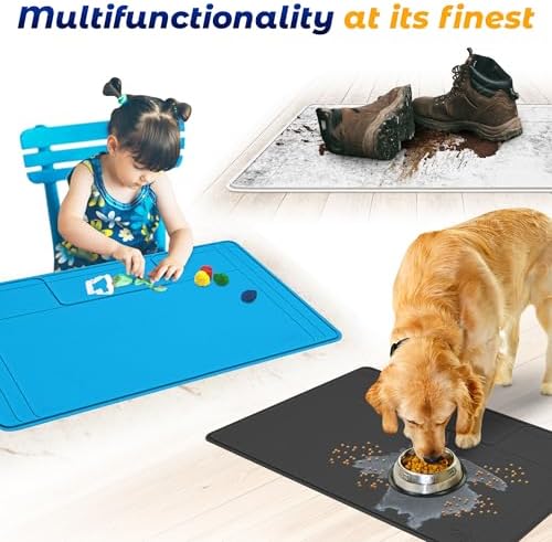 The Original Under Sink Mat - Adjustable Silicone mat, Waterproof Under The Sink Bathroom Vanity Mat - 28" x 19" or smaller