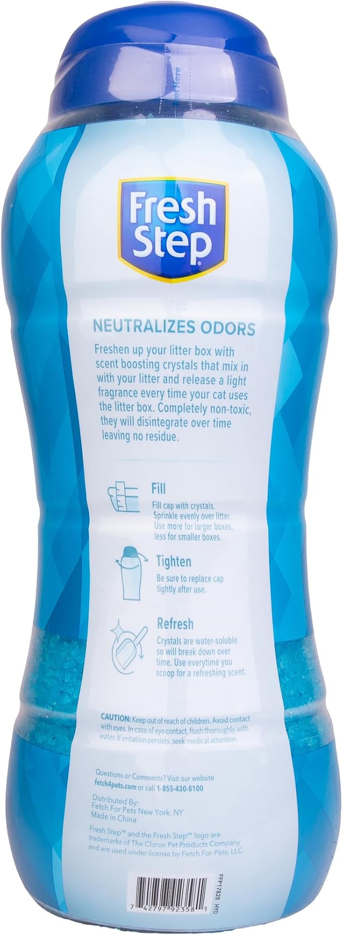 Fresh Step Cat Litter Crystals Deodorizer, Fresh Scent, 70 Oz | Non-toxic crystals neutralize odor at the source in any litter box, keeps home areas smelling fresh