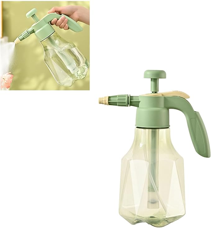 Pressure Sprayer, 1.5L Portable Pressurized Water Spray Bottle for Watering (Green)