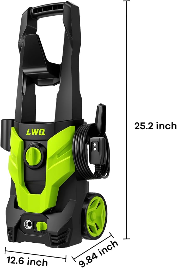 Pressure Washer, Portable Power Washer, 4 Quick Connect Nozzles, High Pressure Cleaning Machine for Car Fence Driveway Patio Washing and More(Light Green)