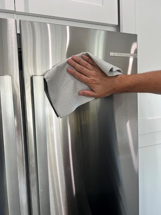 FLITZ Tear Away Microfiber Towel Roll (30 Sheets) - 12" x 12" Cloth Paper Towels - Reusable & Washable Ultra Absorbent Cleaning Cloth Roll for Cars, Kitchens, Appliances - Grey (1 Pack)