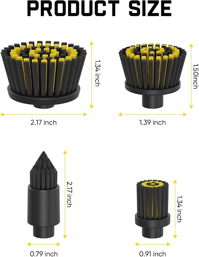 4 PCS Replacement Brush Heads for Fanttik Flip G10 Nano HomeCare Cordless Electric Spin Scrubber, Accessories for Grout, Tile, Sink, Crevices Cleaning