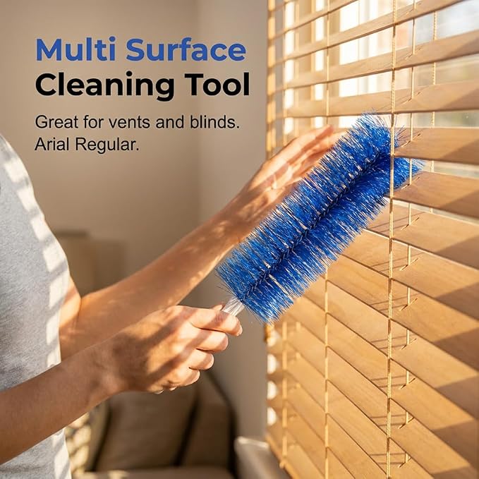 2027 New Bendable Microfiber Head (Blue 3 PCS) | Reusable Fan Cleaning Brush, Washable Fan Cleaner Brush for Electric Fans, Air Conditioning, Car Vents and Curtain
