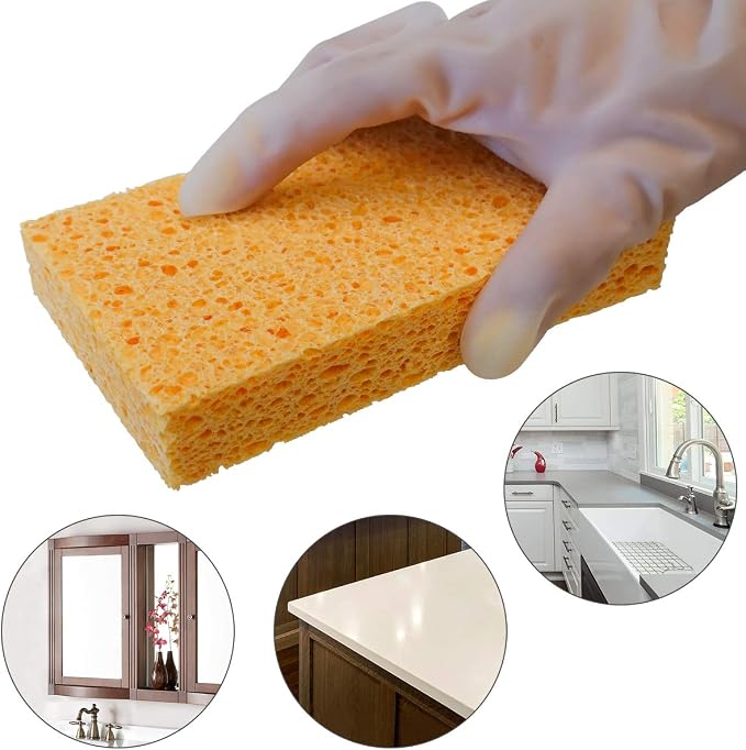 6 x 3.6 x 0.9 Inch JK SP-T22 Large Sponge, Kitchen Sponges, Handy Sponges, Cellulose Sponges, Dish Washing Sponge, Natural Sponge, Car Washing Sponge, Eco Friendly Sponge (Pack of 3)