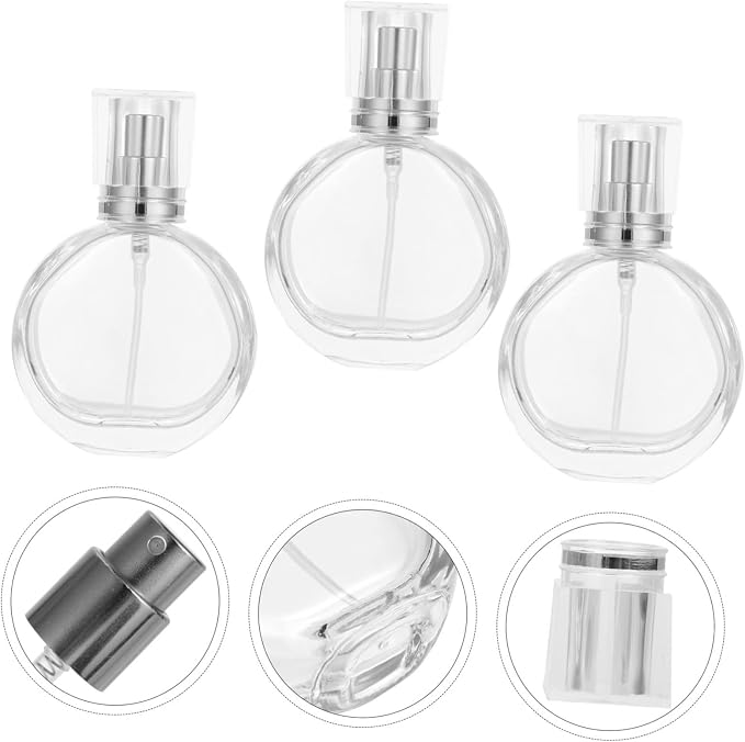 3pcs Perfume Bottles Glass Travel Spray Bottles Fine Mist Sprayer Refillable and Leakproof for Essential Oils Perfume Aromatherapy