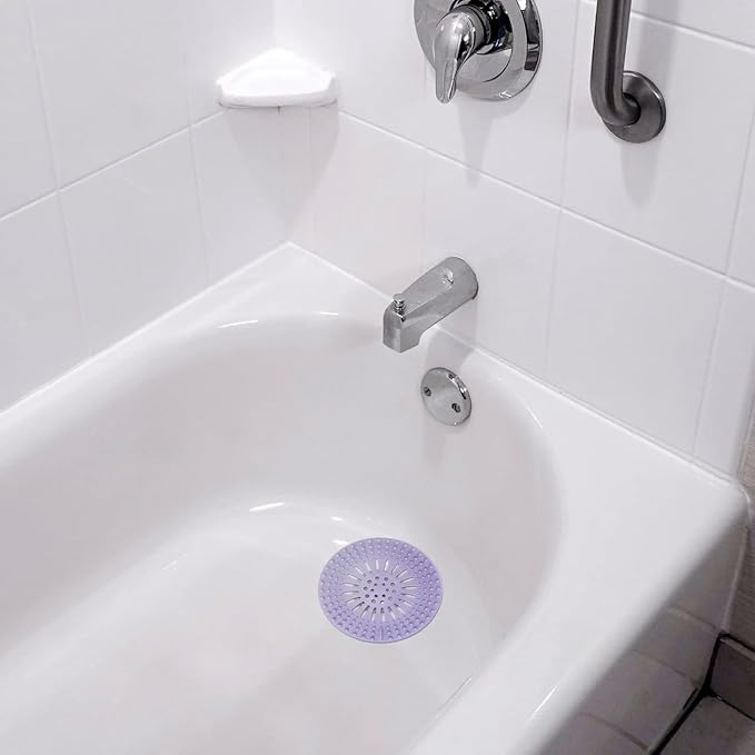 Gotega 5 Pack Bathroom Sink Drain Strainers, Hair Catcher for Shower | Sink Hair Catcher Shower Drain Durable Silicone Hair Stopper Shower Drain Cover Hair Trap, Bathroom Sink Replacement