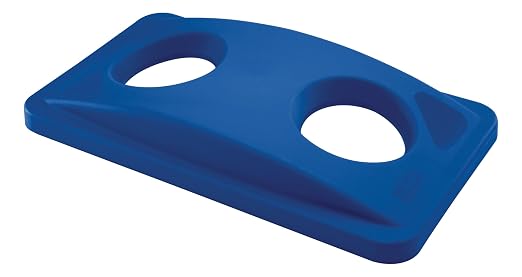 Rubbermaid Commercial Products SLIM JIM Bottles/Cans Recycling Lid for Use with 16/23 GAL Vented Slim Jim Containers, for Kitchens/Classrooms/Offices/Back of House, Blue