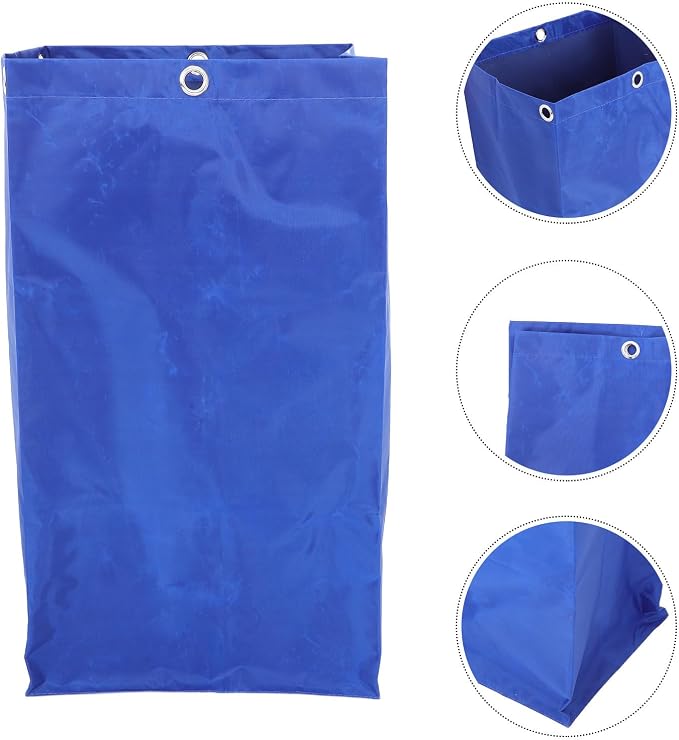 Blue Polyester Cleaning Storage Bag Replacement for Service Carts | Portable Janitorial Trolley Tote, Large Capacity Organizer for Demanding Environments, Collapses Flat for Supply Closet