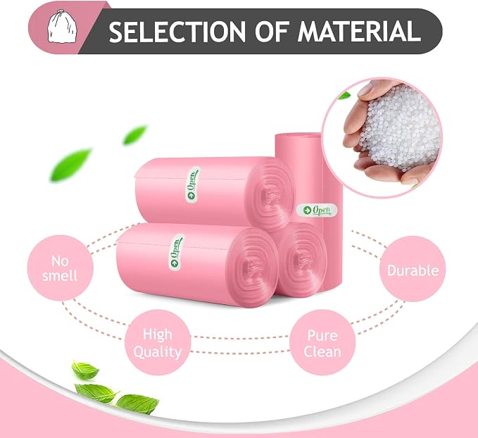 Teivio Pink Trash Bags 2 Gallon 170 Count Bathroom Garbage Bags | Fit 5-8 Liters,1.5,1.6,1.8Gal,Mini Plastic Waste Basket Bins Can Liners for Home Bathroom Office Car dog poop bags