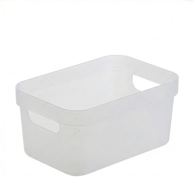 BINO | Plastic Storage Bins, 4 Liter - 4 Pack, Frosted | THE MODERN COLLECTION | Plastic Bins for Organization | Woven Storage Baskets for Organizing | Pantry Shelf Organizer Basket Container Bin