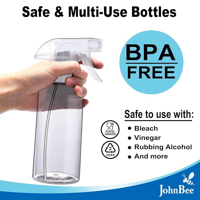 Spray Bottles 16.9oz/2Pack - Premium Adjustable Spray Bottles for Cleaning | No Leak And Clog Mister Spray Bottle - Spray Bottle For Hair, Plants, Pet, Vinegar, and Rubbing Alcohol Reagent
