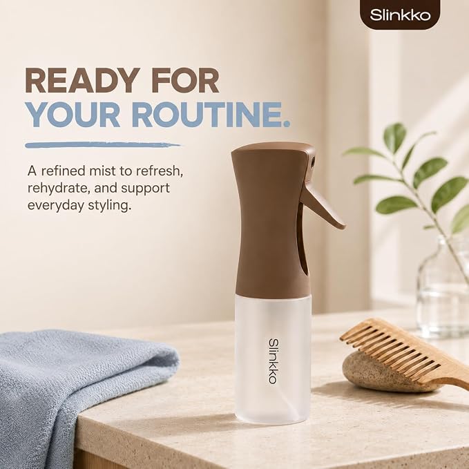 Mist Continuous Spray Bottle 150ml, Smoked Cocoa | Ultra Fine Continuous Mist, Leak Resistant, Refillable, For Styling, Plants & Cleaning, Ergonomic Design