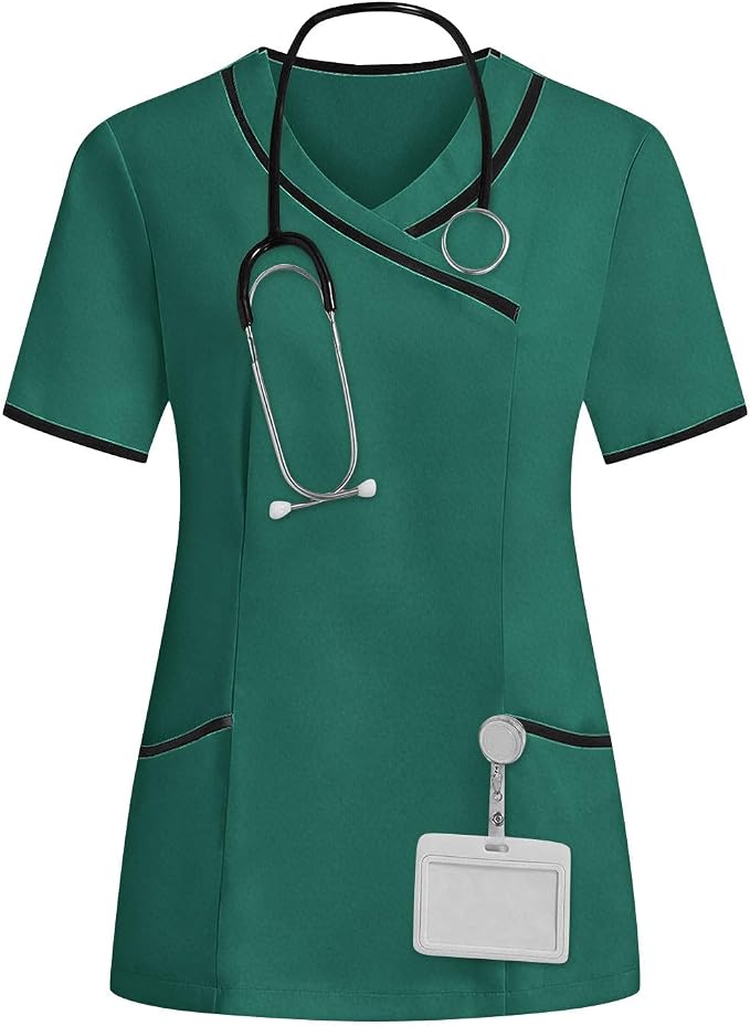 Housekeeping Uniforms - Women Lightweight Stretchy Scrubs for Cleaning Job, Breathable & Easy Care & Moisture-Wicking