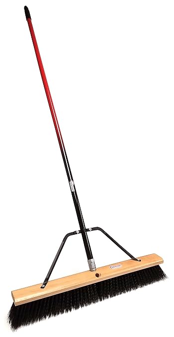 Pbra24001 24" Rough-Surface Push Broom with Red/Black Handle