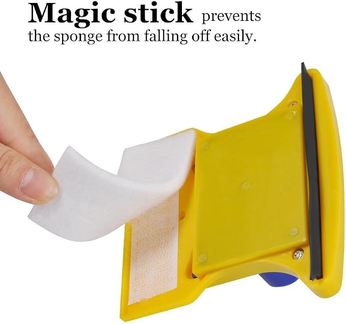 Double-Sided Magnetic Window Cleaner Glass Cleaning Brush Glass Wiper 2 Extra Cleaning Cotton Household Cleaning Tools