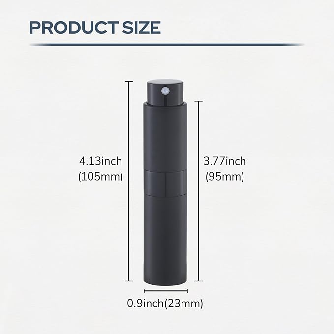 8ml Travel Perfume Bottle Refillable, Atomizer Sprayer for Cologne 3PCS | Twist up spray for fragrance, leak proof, mini size, empty, portable, refill small decanter, for men & women, TSA Yellow