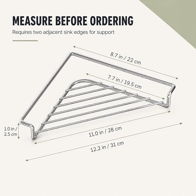 Stainless Steel Corner Sink Drying Rack, Triangular Draining Shelf,4PCS | Corner Drying Rack for Kitchen Sink, Space-Saving Triangular Drainer for Dishes, Cups, Sponges and Cleaning Accessories