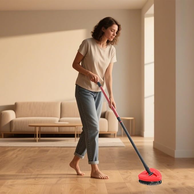 Scrubber Brush Mop Replacement Head for O Cedar EasyWring 1 Tank | Dual-Bristle Power Brush,Spin Mop Cleaning Attachment for Bathroom, Kitchen,Pool,and Various Hard Floors,easy to replace