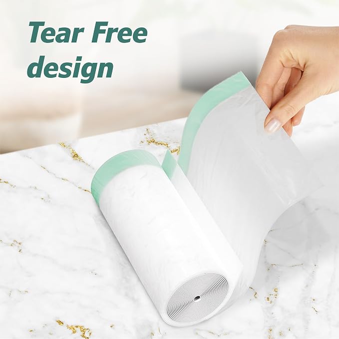 13 Gallon Tall Kitchen Drawstring Trash Bags - 1.2 Mil Extra Strong - Large Drawstring Garbage Bags - Large Plastic Bags - Individual, Unscented, White, 25" x 30", 40 Count