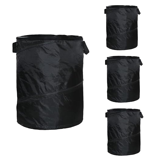 10 Gallon Camping Trash Can, Collapsible, Pop up Trash Can for Camping, Travel, Outdoor,Home,Black Color
