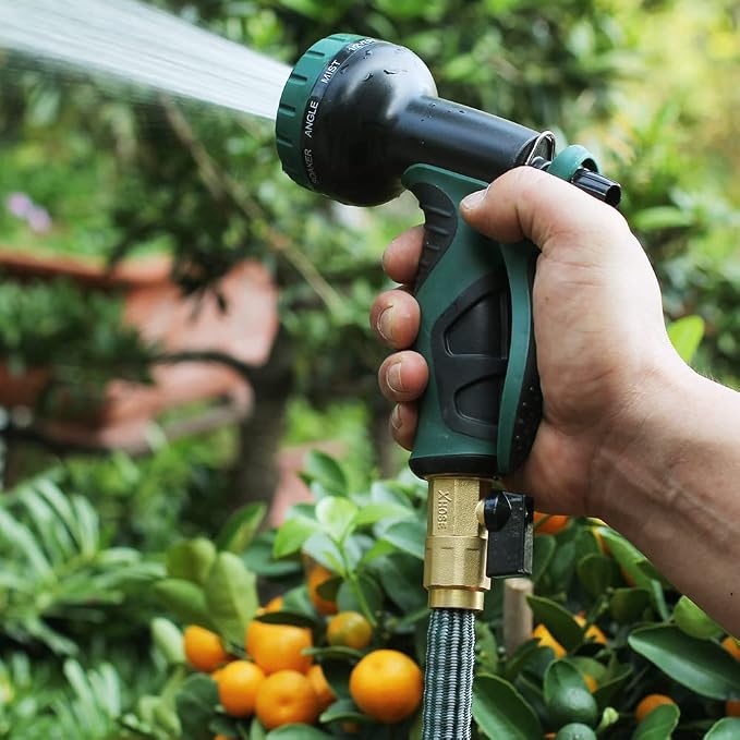Garden telescopic hose end adapter with shut off Valve,Garden retractable hose end Fittings Kit,Suitable for flexible telescopic hose Repair Connector Brass Shut Off Valve 1Set