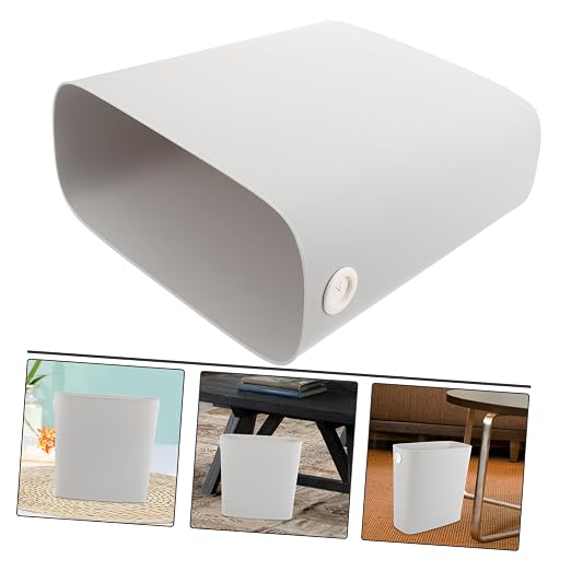 Vaguelly Plastic Kitchen Trash Can Lid Slim Bin for Bathroom Bedroom Office Easy Cleaning