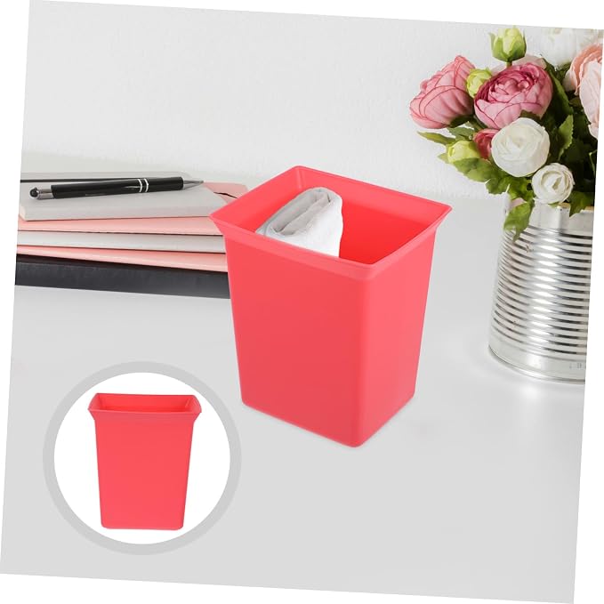 Portable Plastic Storage Caddy Organizer Bin for Hotel Cleaning Supplies Compact Utility Basket with Capacity for Room Organization Stylish Red Design