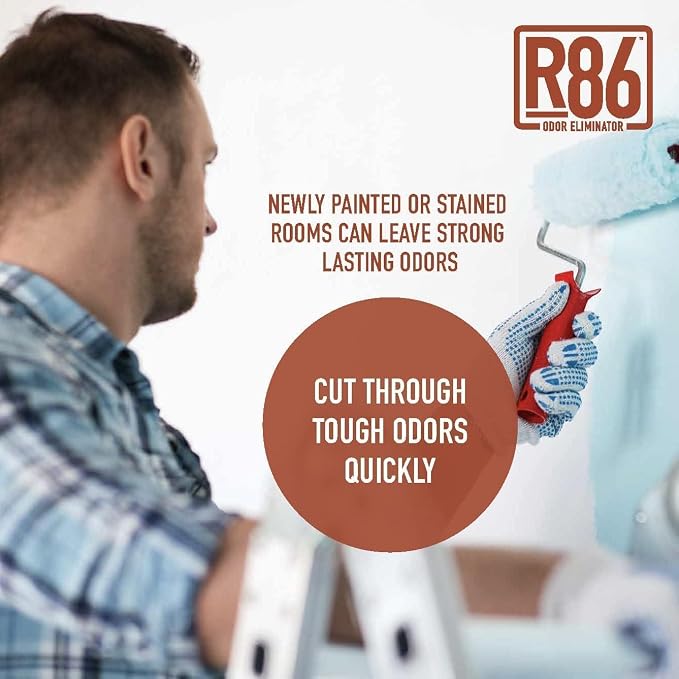 R86 Industrial All-Out Odor Eliminator, Removes Dead Animal Odor, Skunk Odor, Urine, Poop, Musty Basement & More – Natural Formula, Use Wet or Dry, Biodegradable
