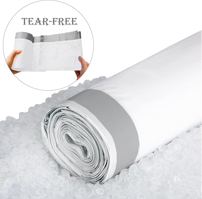 18 Gallon 100 Count Compactor Kitchen Trash Bags Heavy Duty Reinforced Drawstring 1.2 Mil THICK Fits 18 Gallon Compatible with Kitchenaid, Whirpool, GE 15 Inch Compactors Leak Resistant