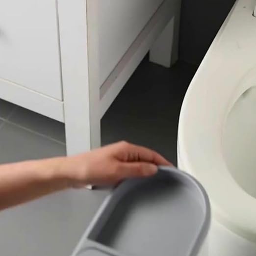 Ultra-Thin 2.7 Gallon Plastic Trash Can with Lid, Narrow White Wastebasket for Living Room, Bedroom, Office, Kitchen