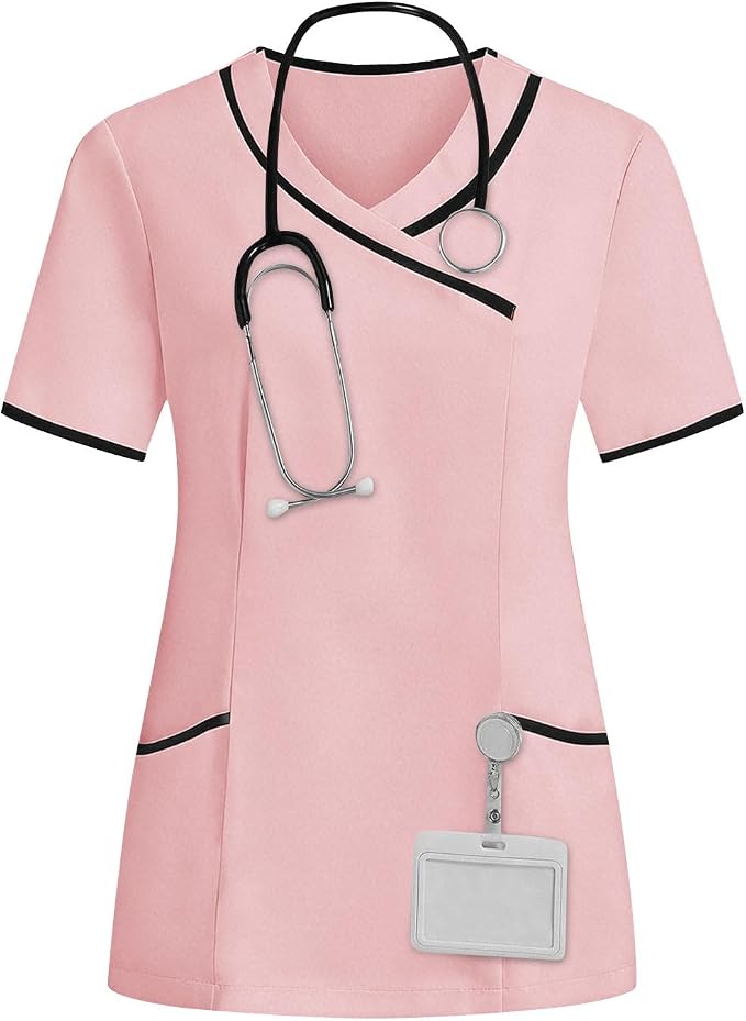 Housekeeping Uniforms - Women Lightweight Stretchy Scrubs for Cleaning Job, Breathable & Easy Care & Moisture-Wicking