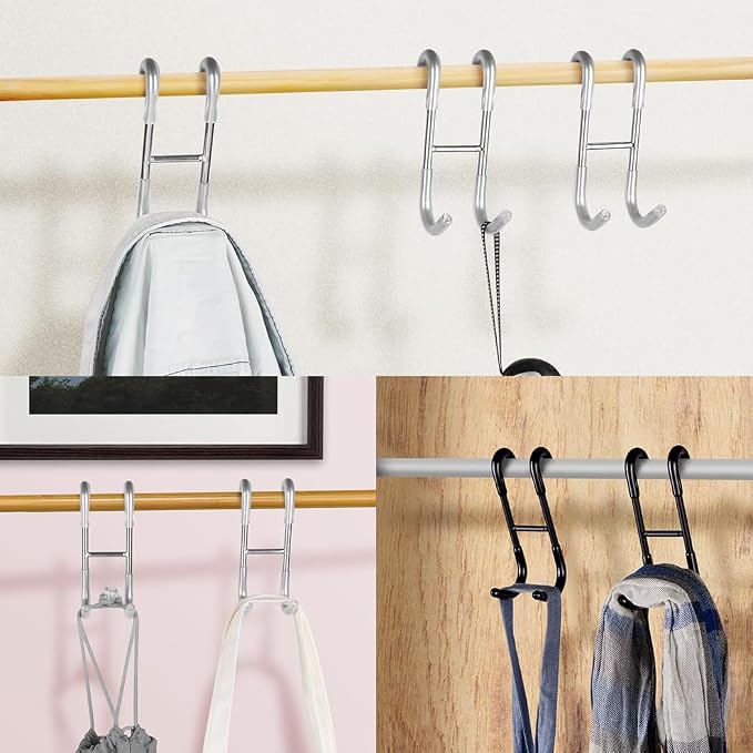 NINETREX Shower Door Hooks, Towel Hooks Frameless Glass Door, 2 Pack | Heavy Duty SUS 304 Stainless Steel, for Towels Squeegee Loofah Shaver Robe, Bathroom Storage, Brushed Nickel