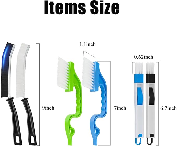 TuTuYa 11PCS Cleaning Brush Set, Multifunctional Gap Cleaning Brush | Remove Stubborn Dirt, Crevice Brush Reach into Deep and Narrow Space, Groove Gap Brush&Dustpan Brush Clean Track and Gap