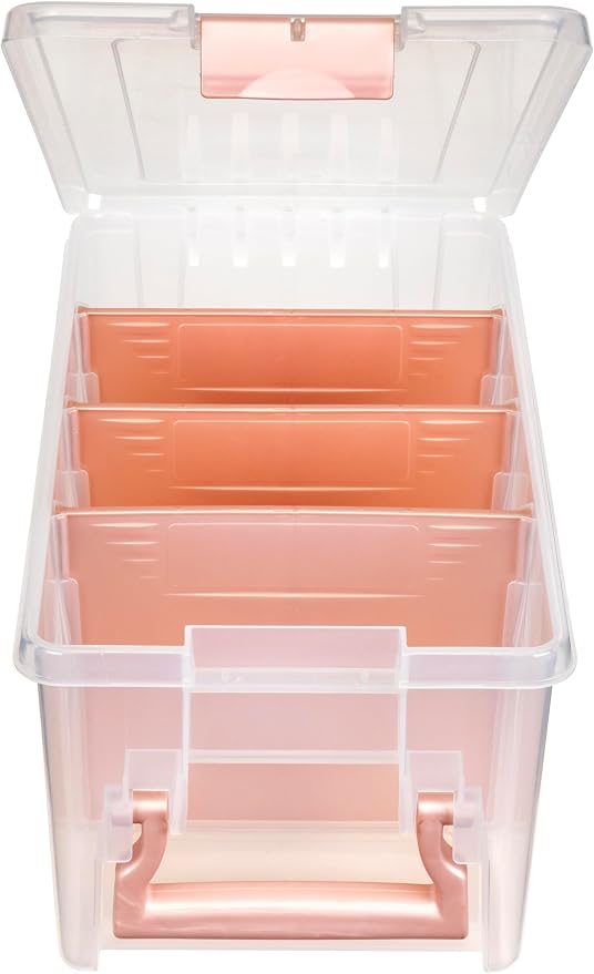 ArtBin Semi Satchel Portable Craft Organizer with 3 Dividers - Clear Plastic Storage Case for Art & Craft Supplies (Pack of 4)