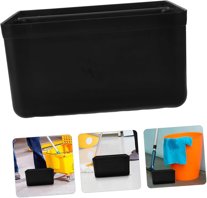 NOLITOY Large Capacity Janitorial Cart Bin for Hospitals and Restaurants Sturdy Plastic Housekeeping Cart Utility Bin Easy Cleaning and Maintenance Portable Black Replacement Bucket