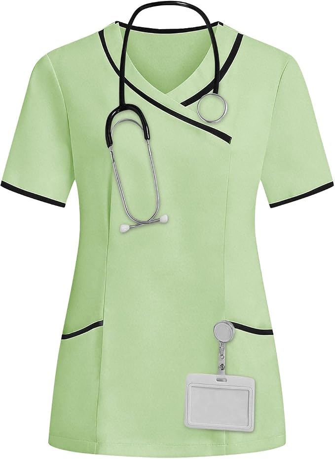 Housekeeping Uniforms - Women Lightweight Stretchy Scrubs for Cleaning Job, Breathable & Easy Care & Moisture-Wicking