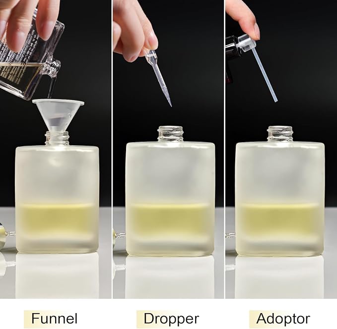 50ml/1.7 Oz Glass Spray Bottle Perfume Atomizer Empty Refillable | Perfume Travel Spray Bottle,Fine Mist Cologne Perfume Container with 3 Kinds of Dispenser