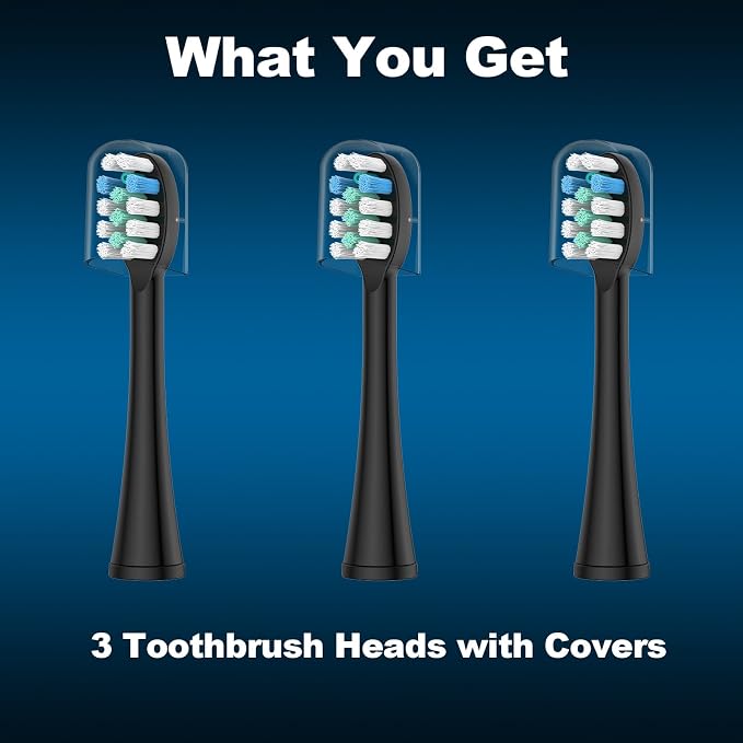 3 Pack Toothbrush Replacement Heads Compatible with WaterPik Sonic Fusion 2.0, FitMount Flossing Brush Head Fit for Water-Pic SF-01 SF-02 and 2.0 SF-03 SF-04