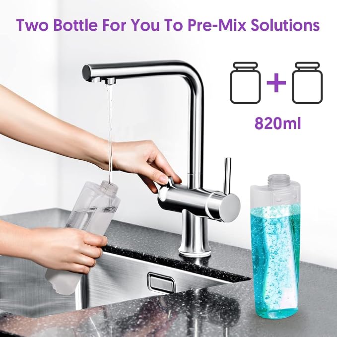 Spray Mops for Floor Cleaning: Hardwood Floor Mop with 2 Bottles Refillable | 3 Washable Pads for Swiffer PowerMop, 360° Swivel Head, Wet Mop Reusable, Commercial Dust Mop for Wood Laminate Ceramic Tiles