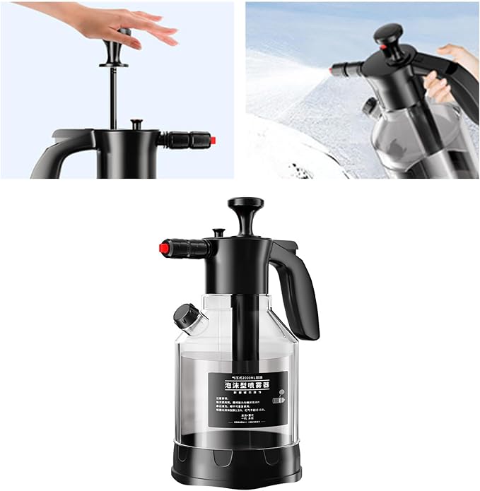Hand Pump Foam Sprayer, Hand Pressurized Spray Bottle 2L Multifunctional Foaming Pump Sprayer for Home and Car