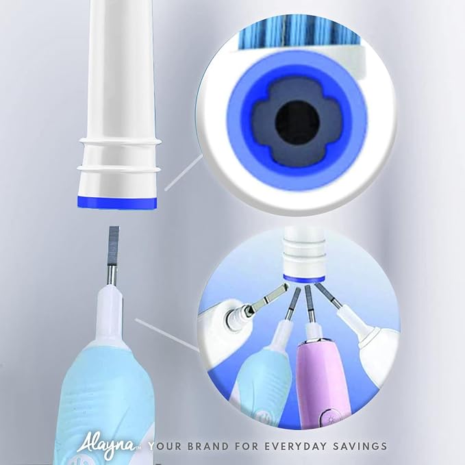 Alayna Toothbrush Heads Compatible with Oral-B, Precision Style, 12 Pack | Replacement Brush Head Refills Compatible with Braun Oral-B Pro 1000, 3000, 5000, 7000, 8000, 9600 and Most Click-On Handles