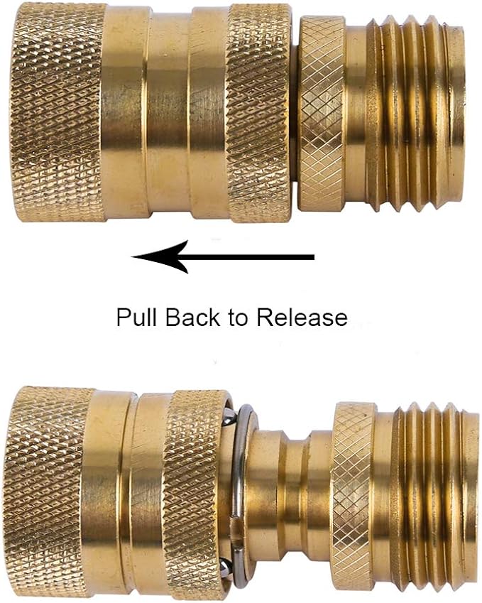 Garden Hose Quick Connect Brass Hose Quick Connectors Fitting For Garden Watering 3/4"GTH (3 Female Coupler+ 6 Male Nipples)